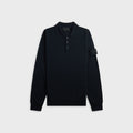 Stone Island Ghost Long Sleeve Polo Shirt - Navy Blue