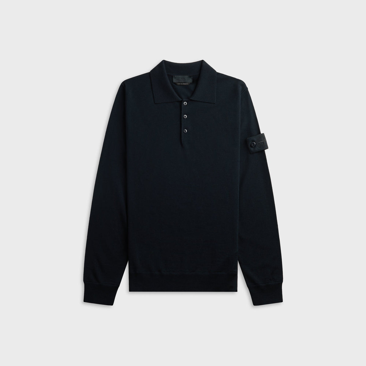 Stone Island Ghost Long Sleeve Polo Shirt - Navy Blue