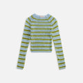 Marni Roundneck Bicolor Brushed Stripe Sweater - Iris Black