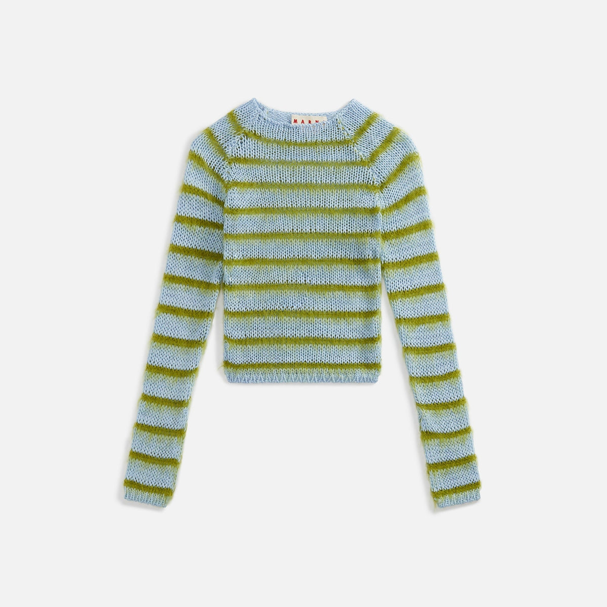 Marni Roundneck Bicolor Brushed Stripe Sweater - Iris Black