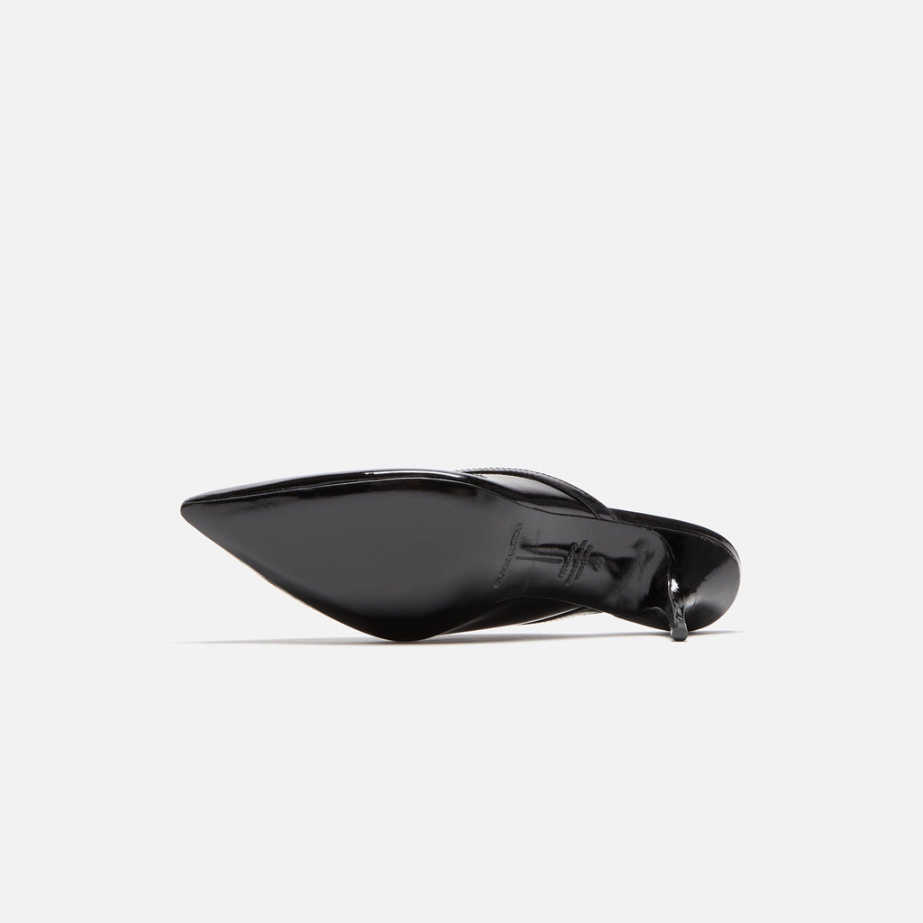 Black Suede Studio Moon 65 Mule - Black Patent