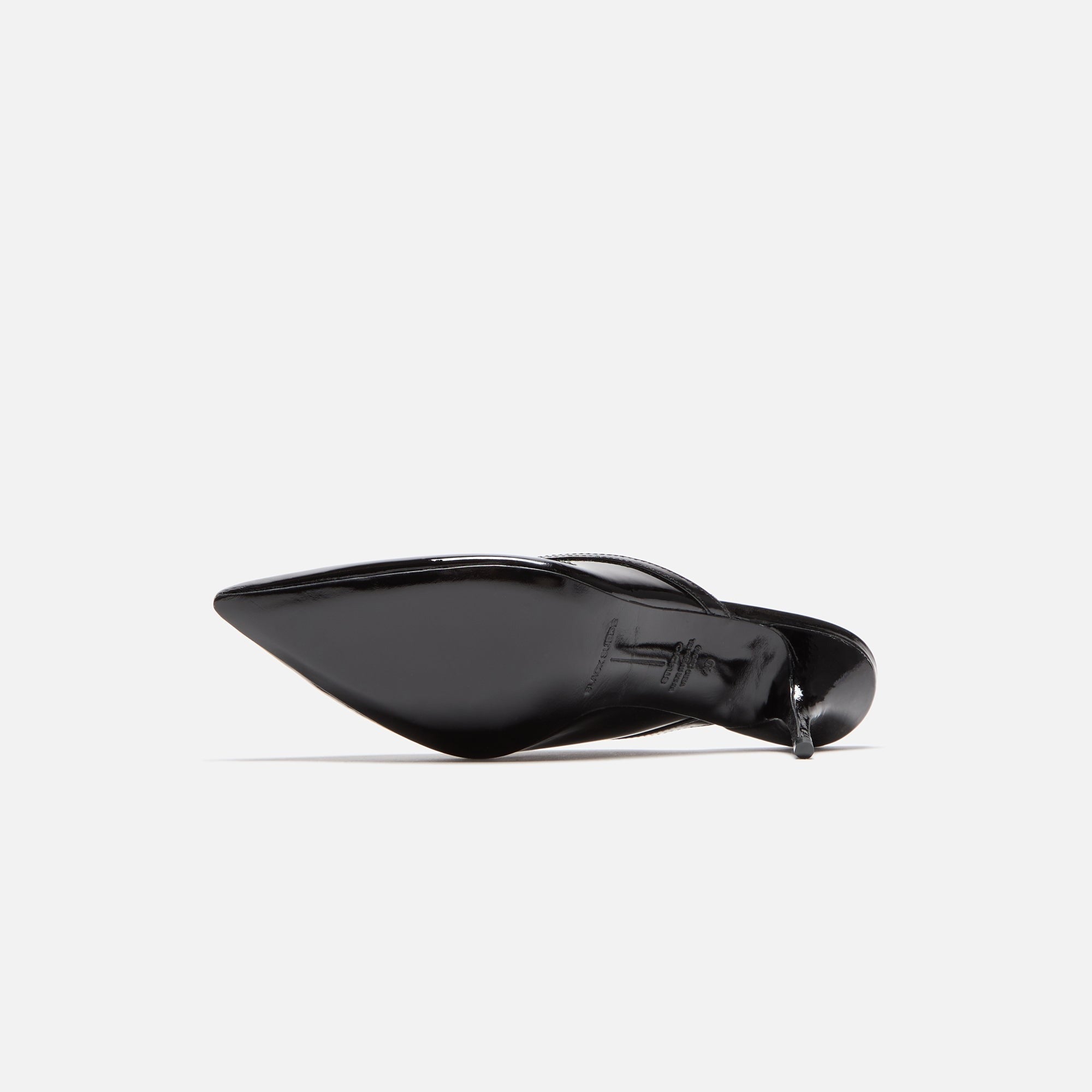Black Suede Studio Moon 65 Mule - Black Patent