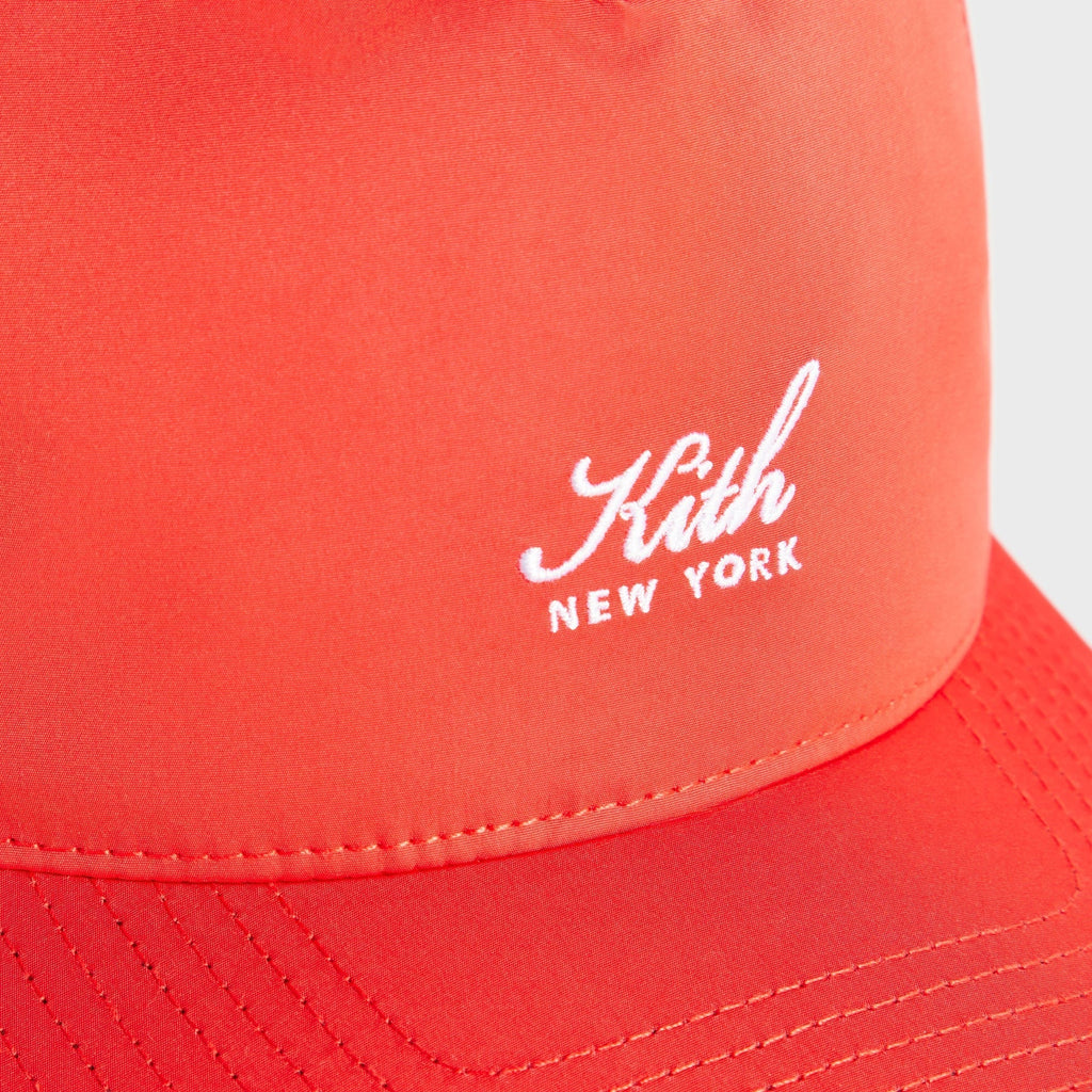 Kith Script Wrinkle Nylon Bay Low Pinch Crown Snapback - Cinnabar
