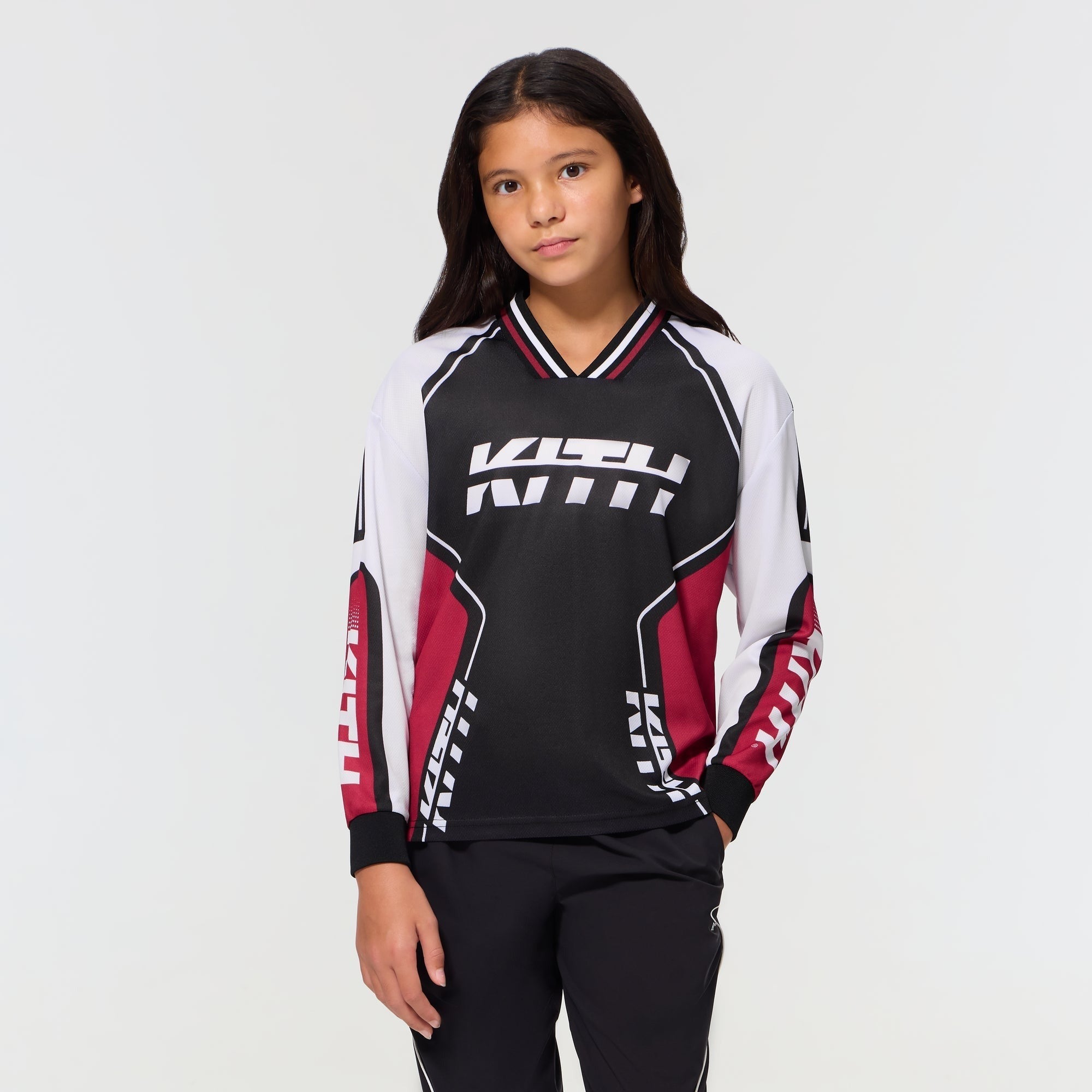 Kith Kids Moto Mesh Long Sleeve Donovan Tee - Black - PH