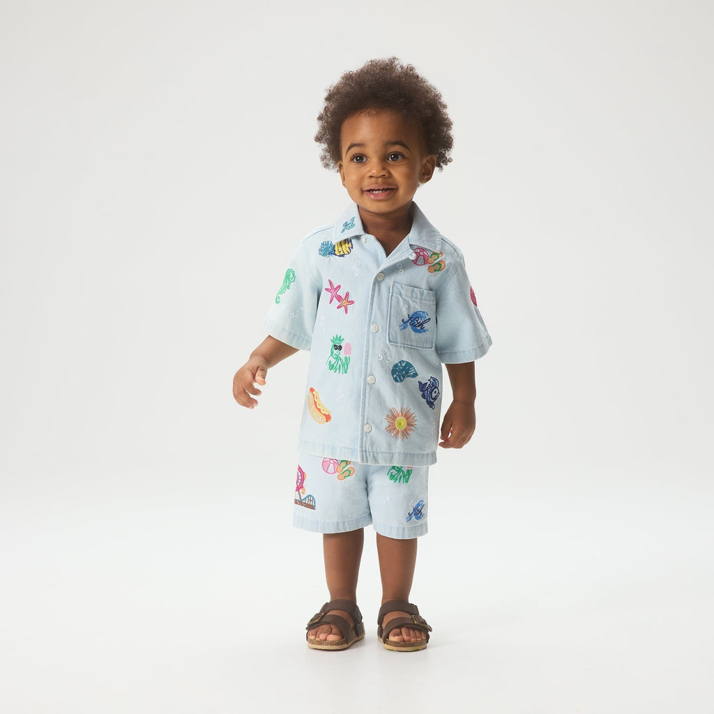 Kith Baby Novelty Thompson Camp Short - Light Indigo