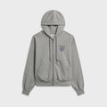 KOZABURO Poe Print Zip Up Hoodie - Gray