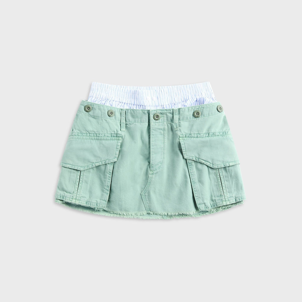 Alexander Wang Cargo Mini Skirt With Boxer Waistband - Washed Green Bay