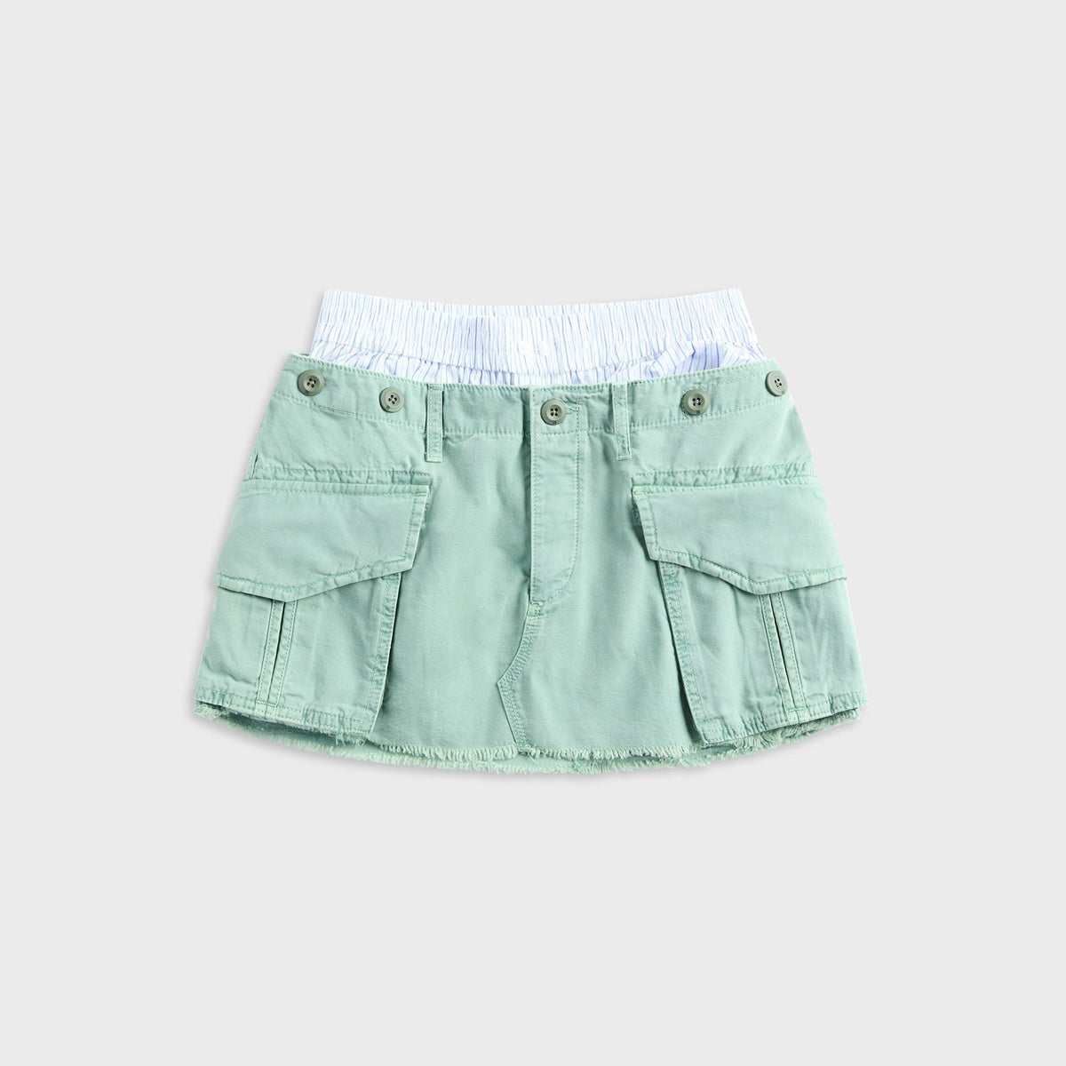 Alexander Wang Cargo Mini Skirt With Boxer Waistband - Washed Green Bay