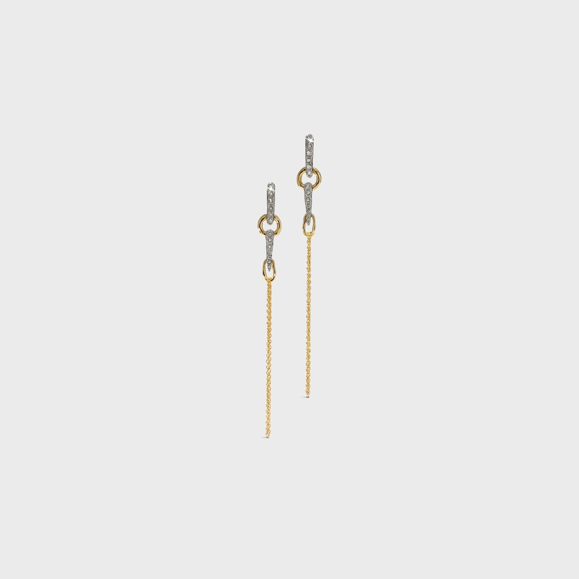 Alexis Bittar Solanales Crystal Spear Chain Drop Earrings - Gold / Silver
