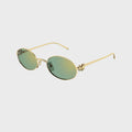 Cartier Clash CT0644S 004 Sunglasses - Gold / Green