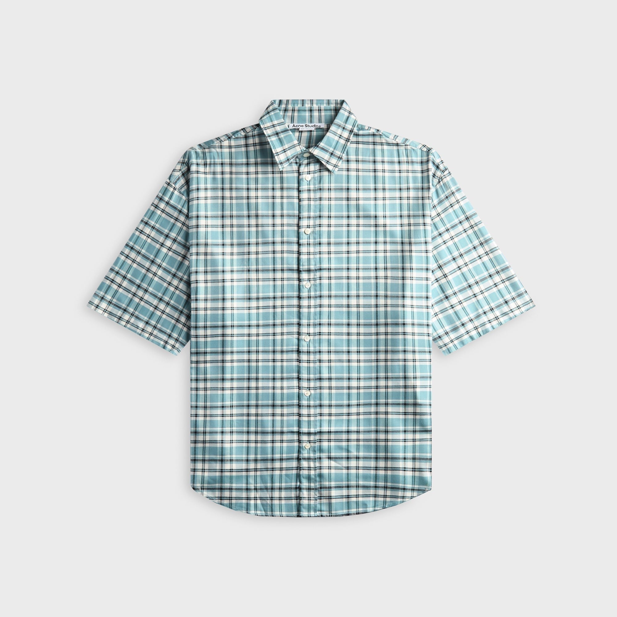Acne Studios Checked Flannel Shirt - Turquoise / Blue / White