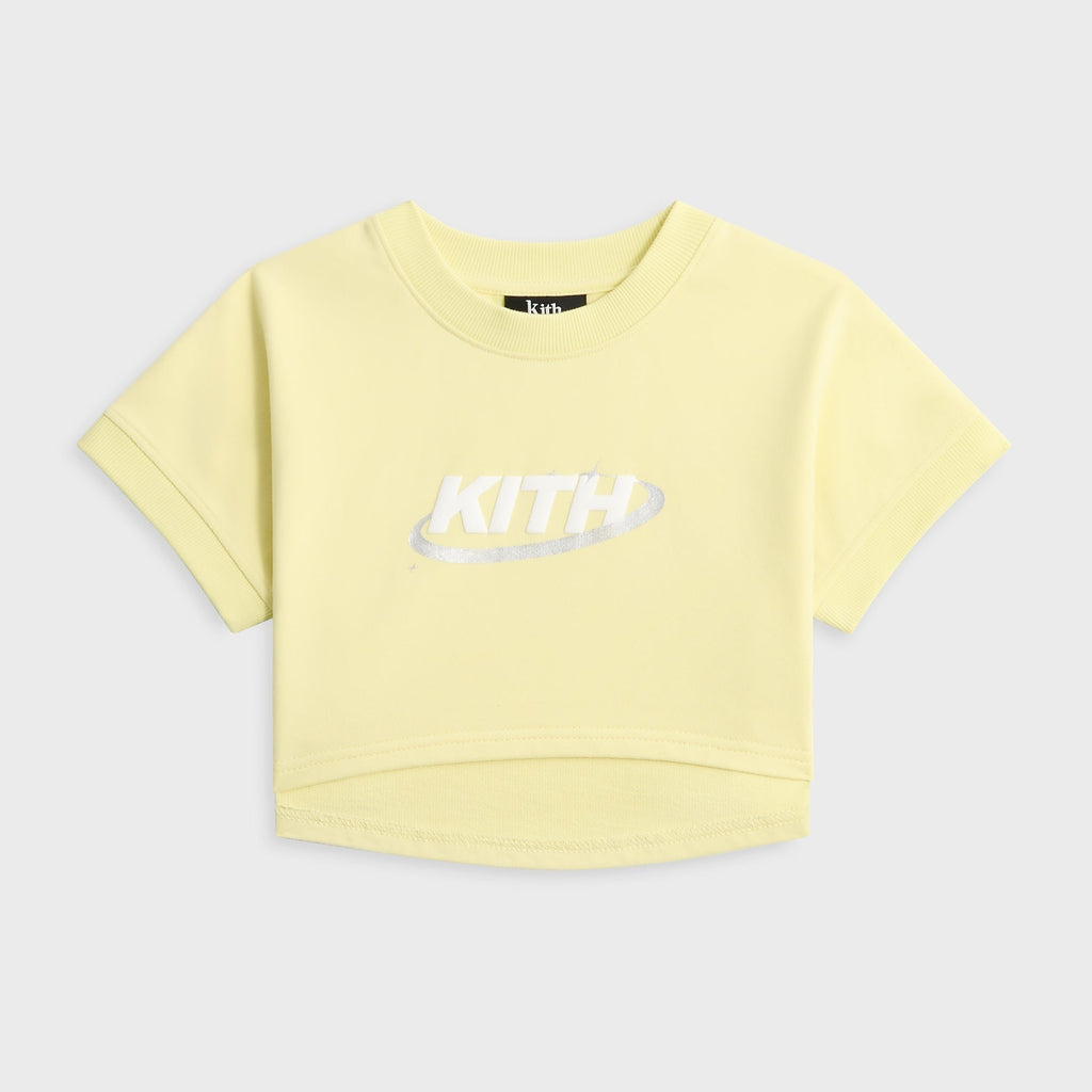 Kith Kids Short Sleeve Nelson Cropped Crewneck - Yellow Haze