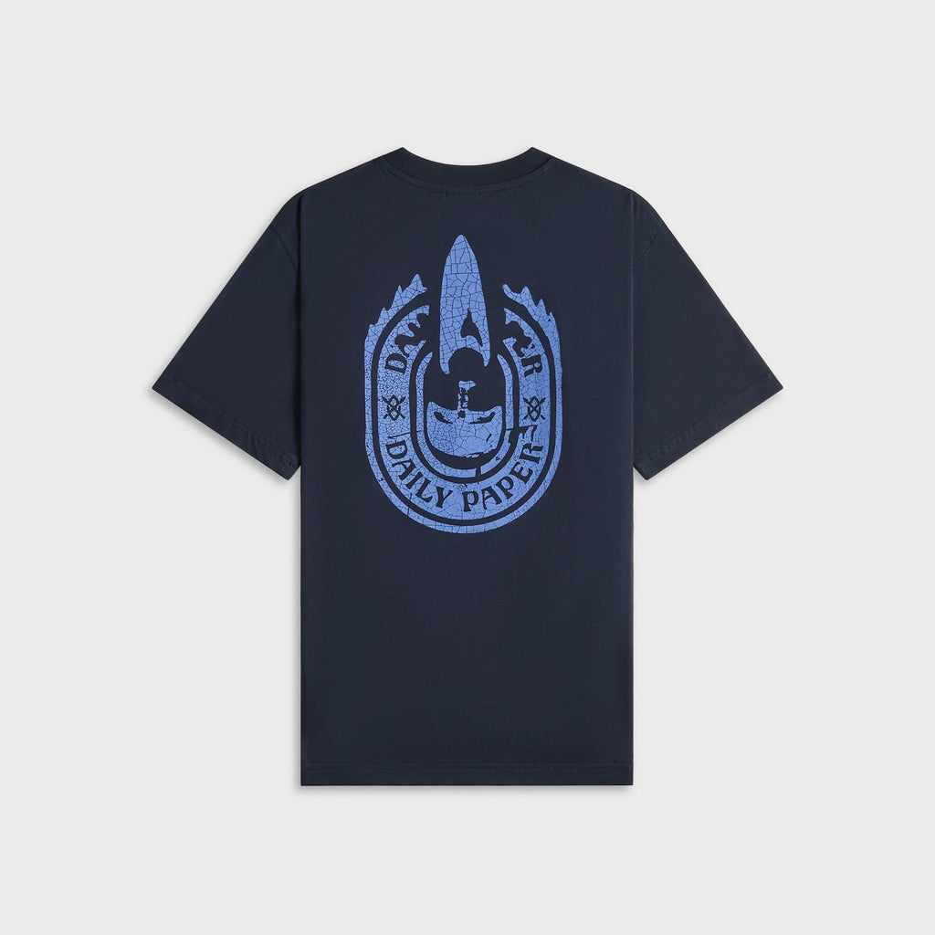 Daily Paper Candle Label Boxy Tee - Sky Captain Blue