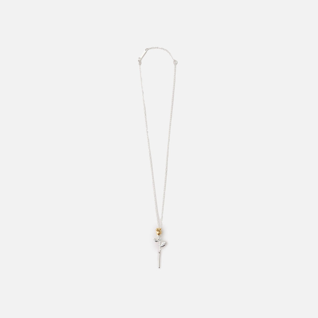 Ambush Rose Charm Necklace - Silver