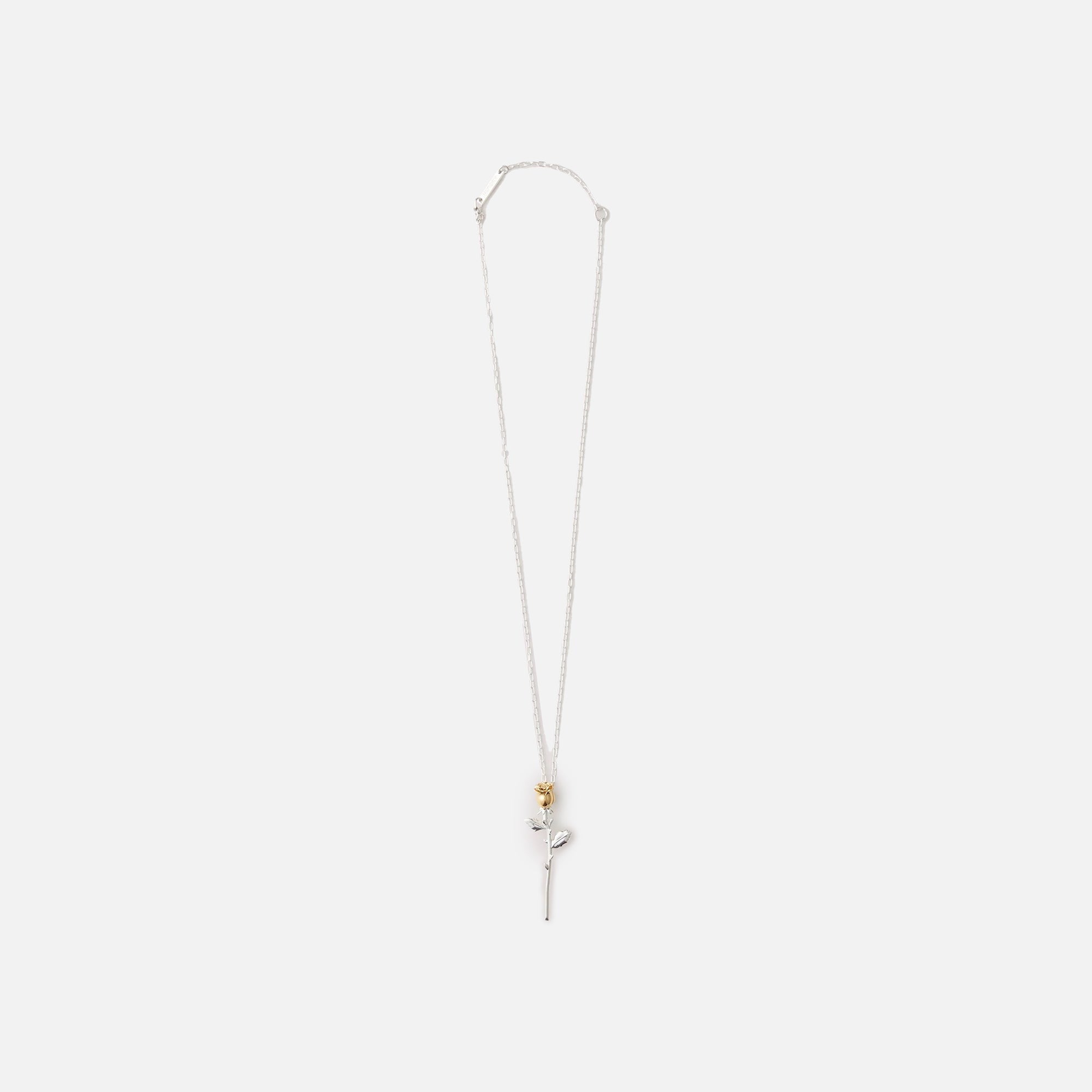 Ambush Rose Charm Necklace - Silver