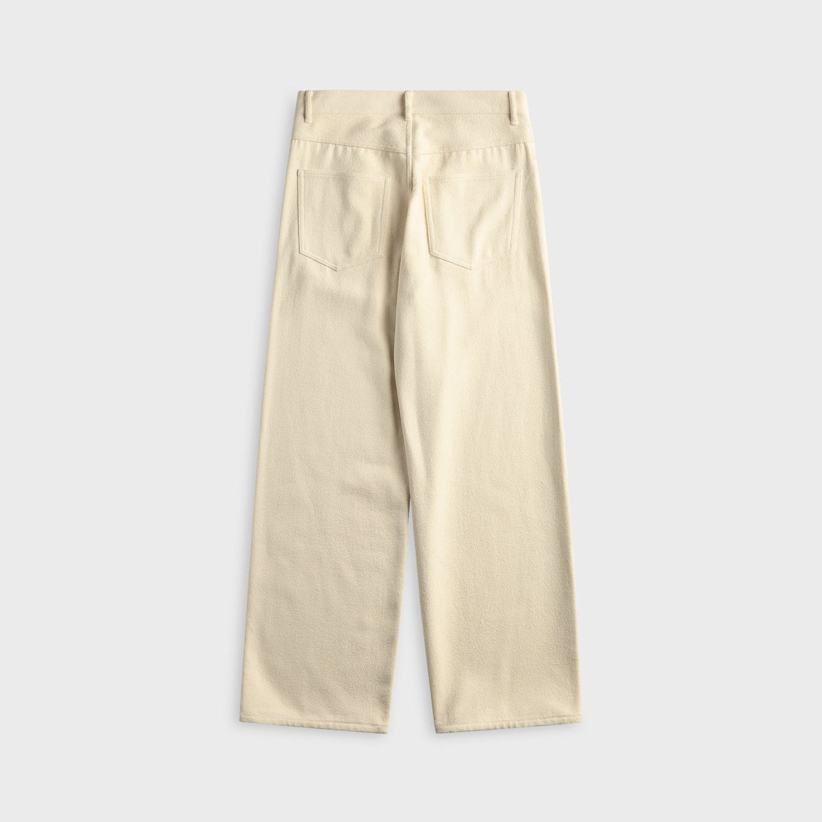 Auralee Silk Nep Denim 5P Wide Pant - Ivory / White