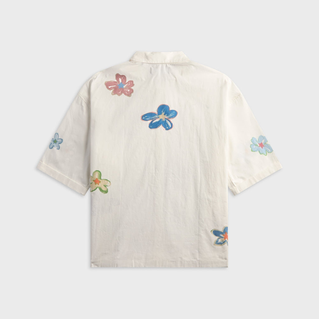 NAHMIAS Super Bloom Cropped Short Sleeve Shirt - White