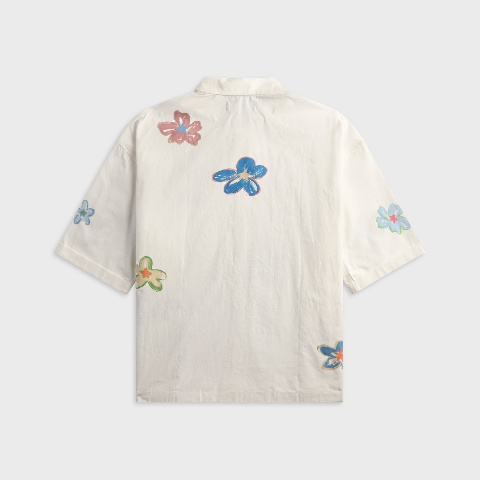 NAHMIAS Super Bloom Cropped Short Sleeve Shirt - White