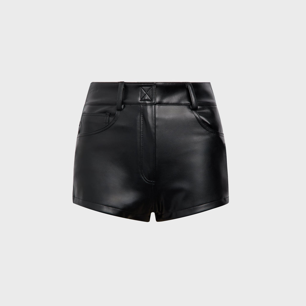 Norma Kamali High Waist Jean Short - Black