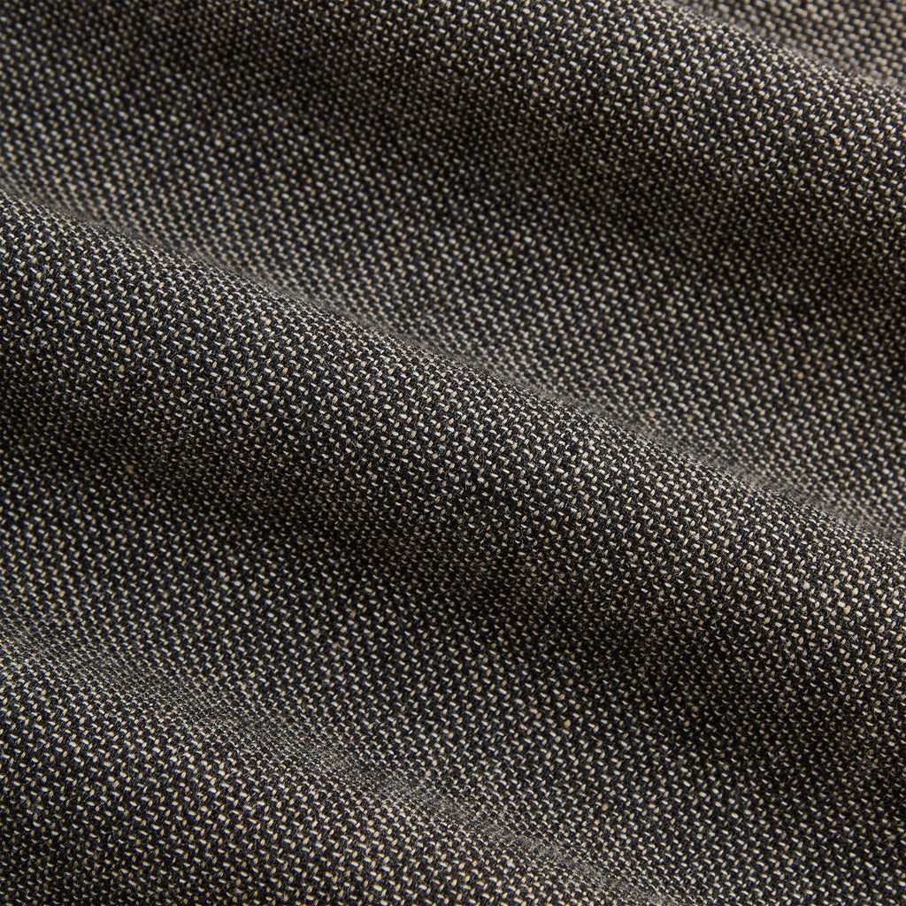 &Kin Textured Linen Flax Brynn Pleated Pant - Black Melange