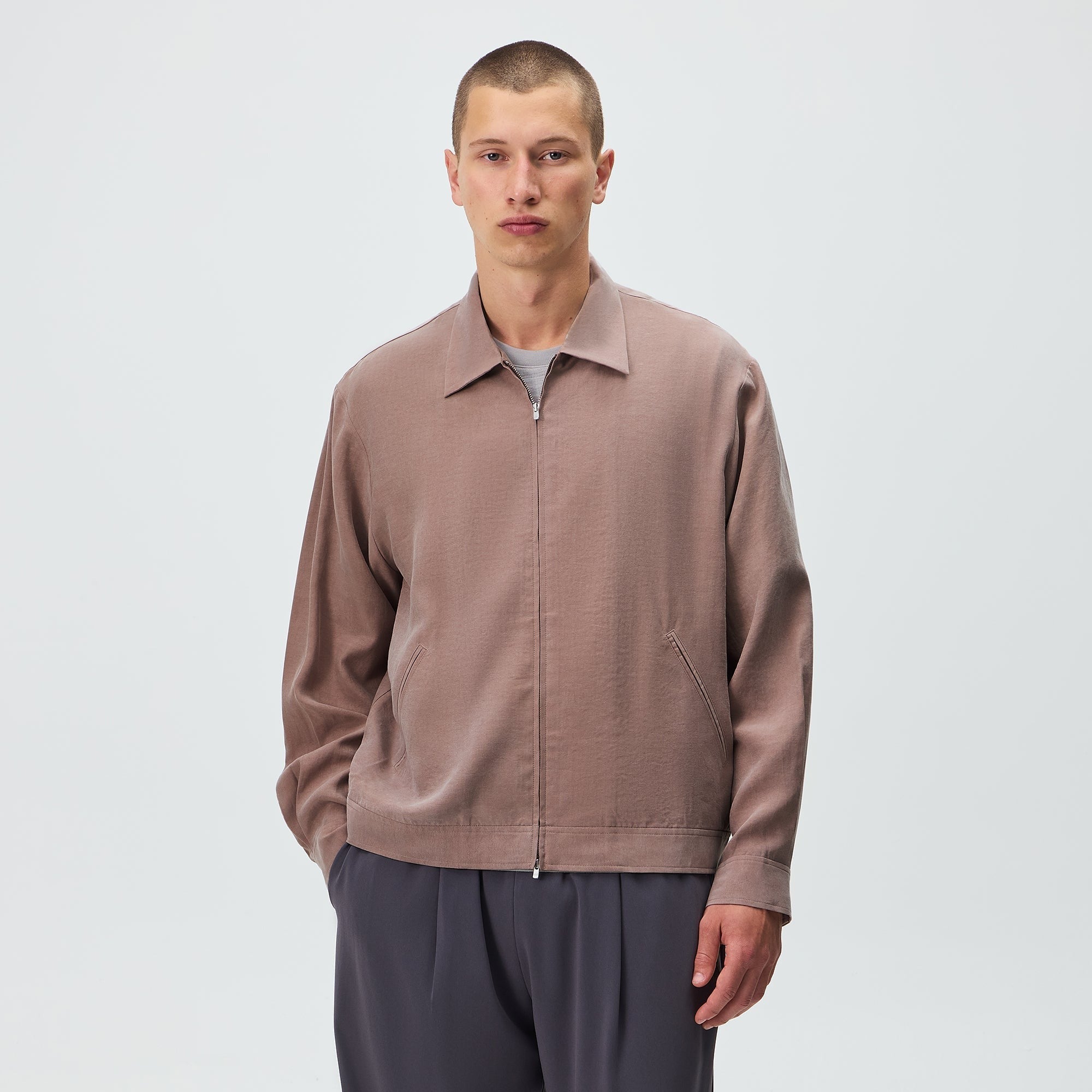 Kith Cupro Linen Connor Blouson Jacket - Dusty Mauve
