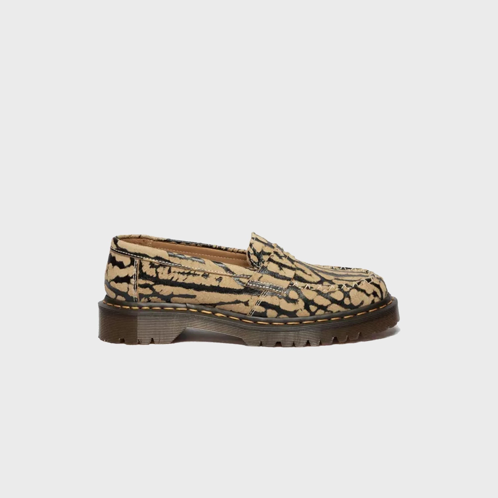 Dr. Martens Delapre Wild Emboss Suede Penny Loafer - Teak Brown / Black