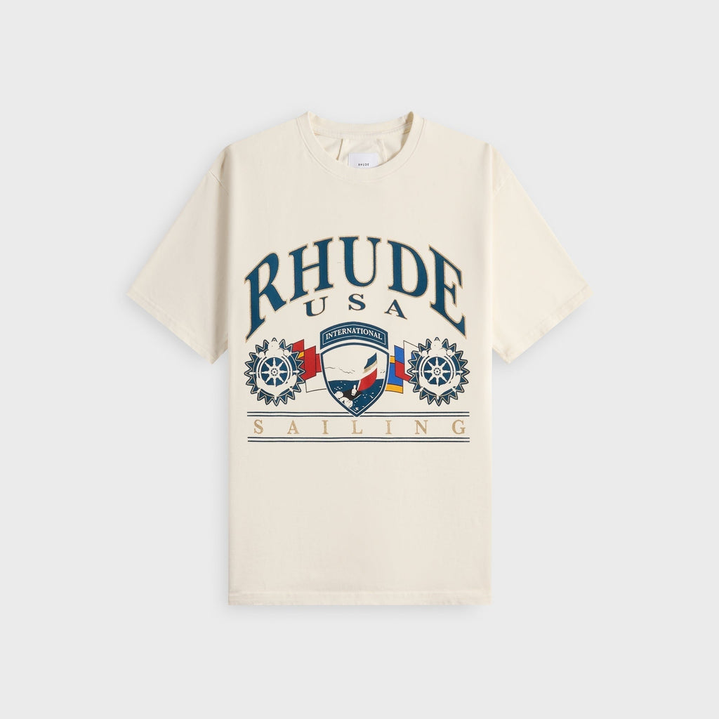 Rhude USA Sailing Icon Tee - Vintage White / Black