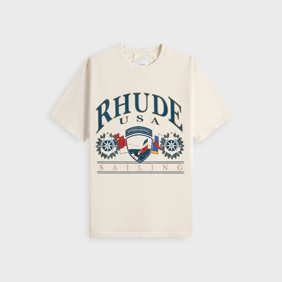Rhude USA Sailing Icon Tee - Vintage White / Black