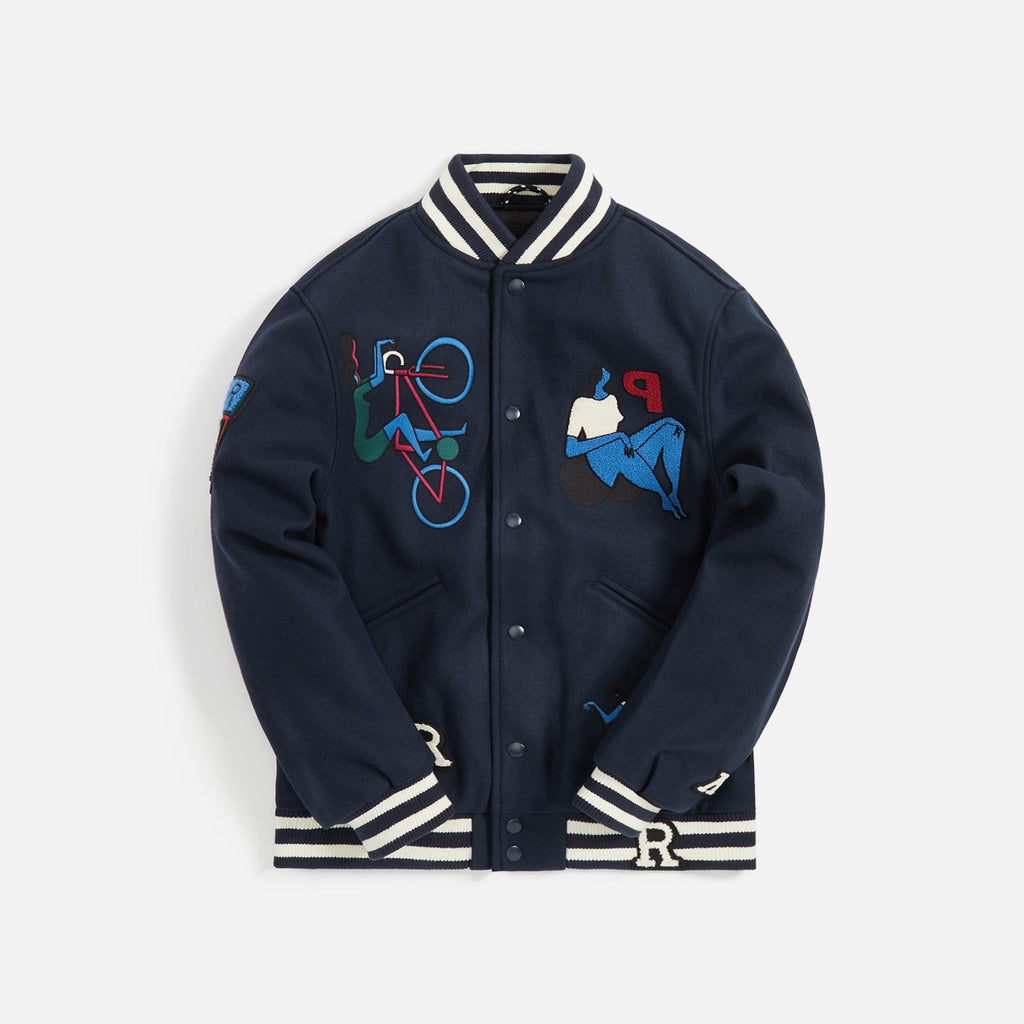 by Parra Run Sit & Bike Varsity Jacket - Navy Blue