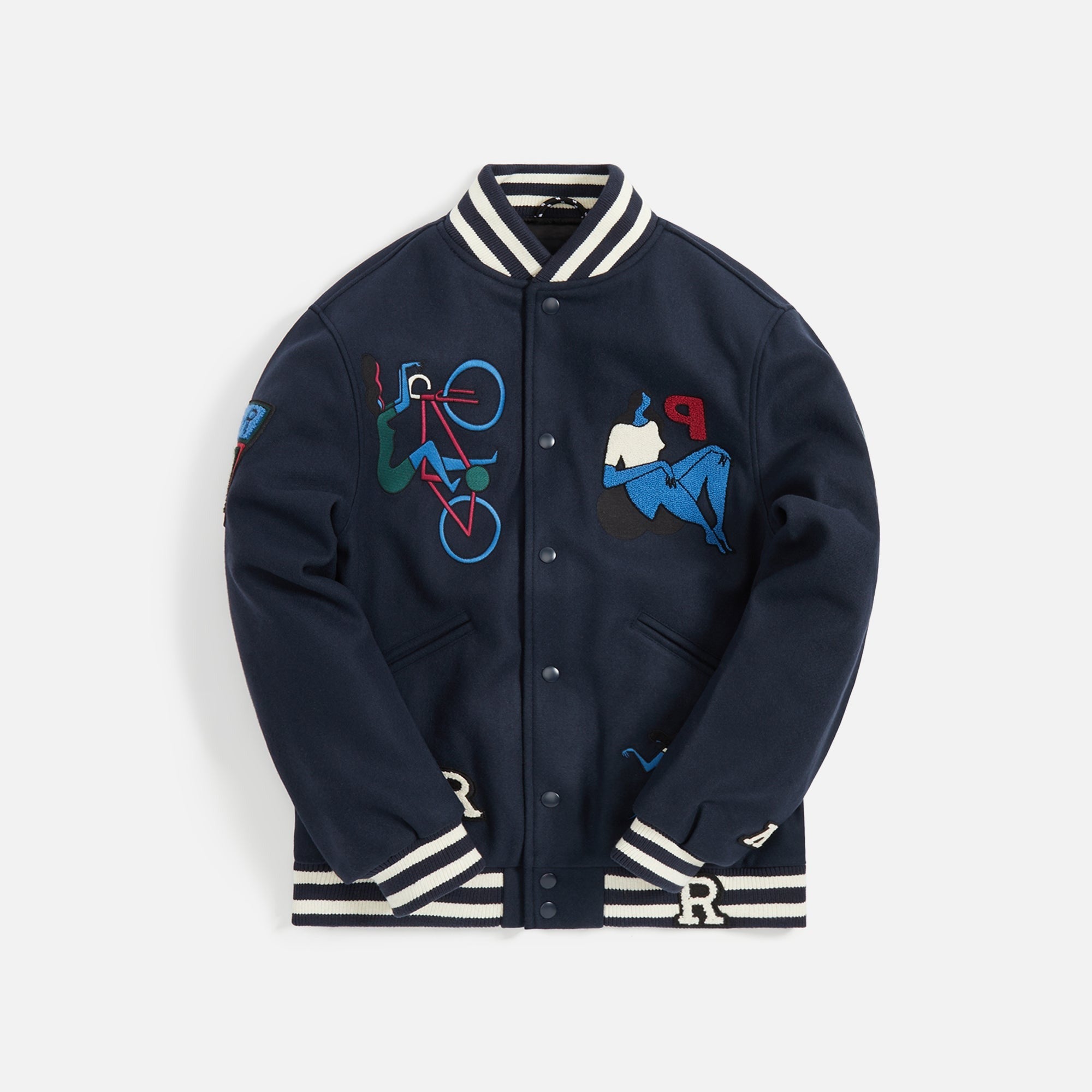 by Parra Run Sit & Bike Varsity Jacket - Navy Blue