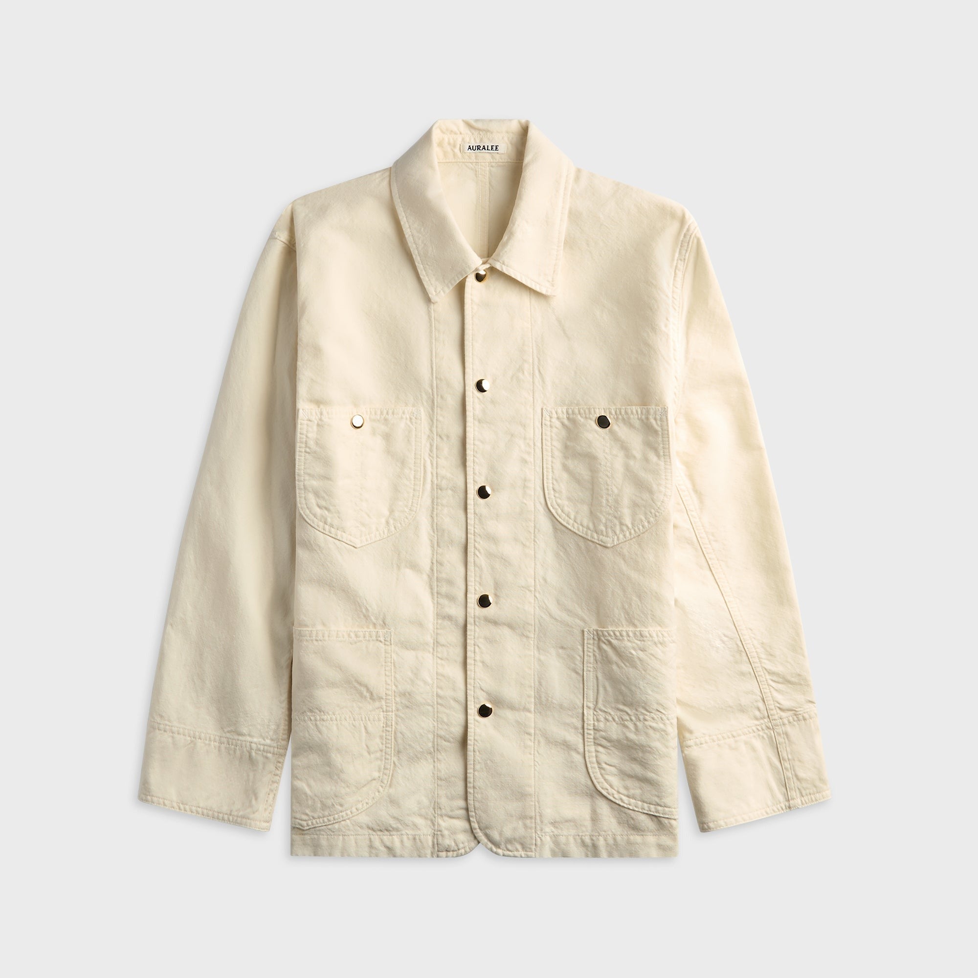 Auralee Wool Cotton Linen Ox Work Jacket - Off White