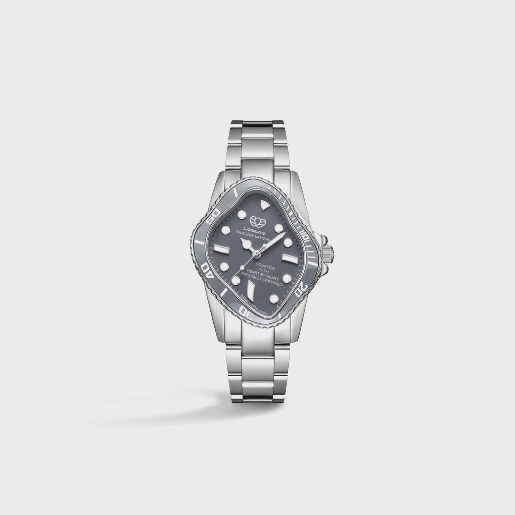 LAARVEE Silver Precision Steel - Grey Ceramic Bezel / Grey Dial