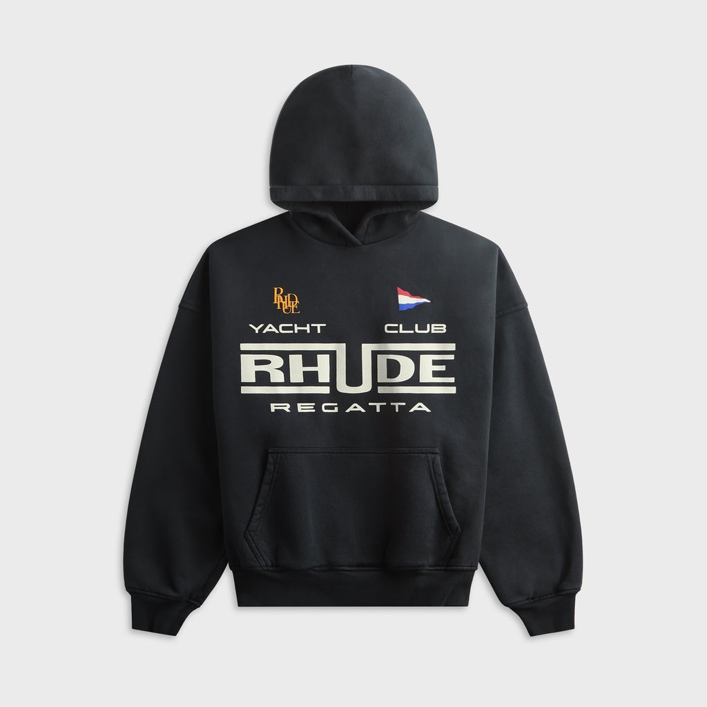 Rhude Regatta Club Hoodie - Vintage Black / White