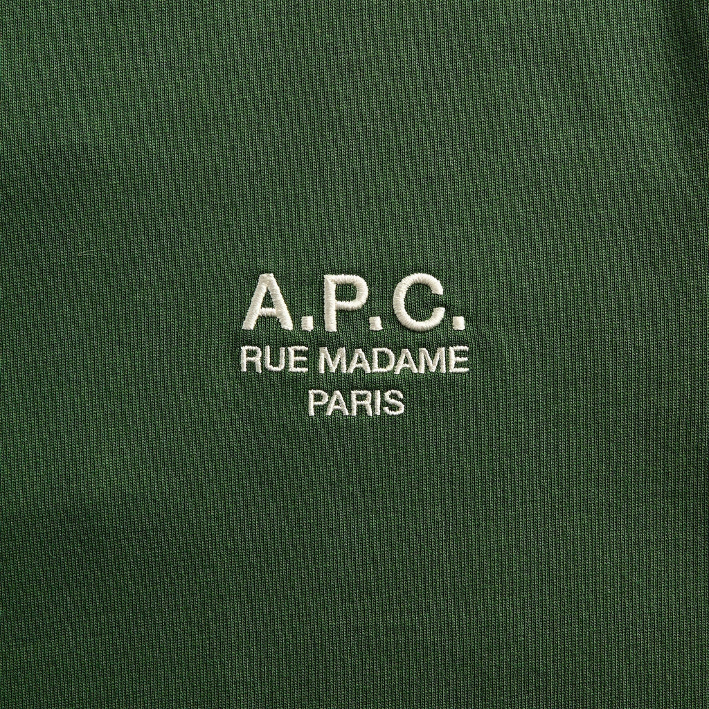 A.P.C. Standard Rue Madame Tee - Vert Fonce / Blanc