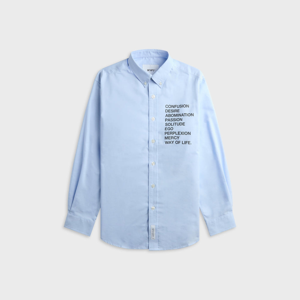 WTAPS BD 01 Long Sleeve CTPL. Oxford. RF Shirt - Blue