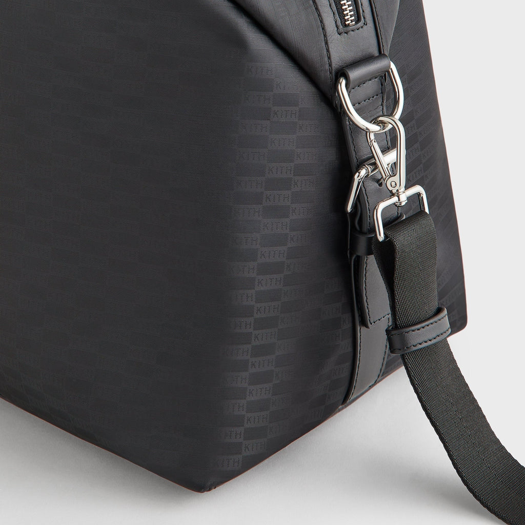 Kith Monogram Nylon Leather Duffle Bag - Black