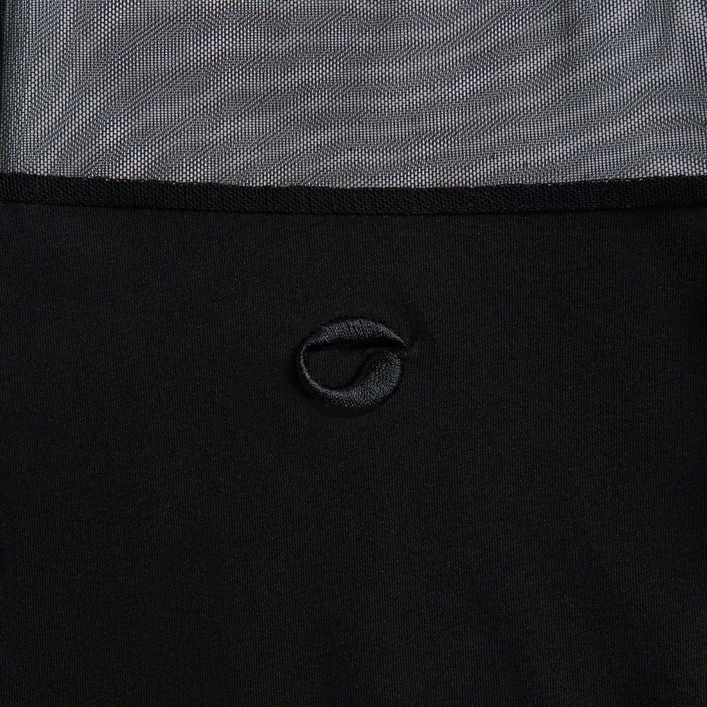Coperni Striped Sheer Polo Top - Black