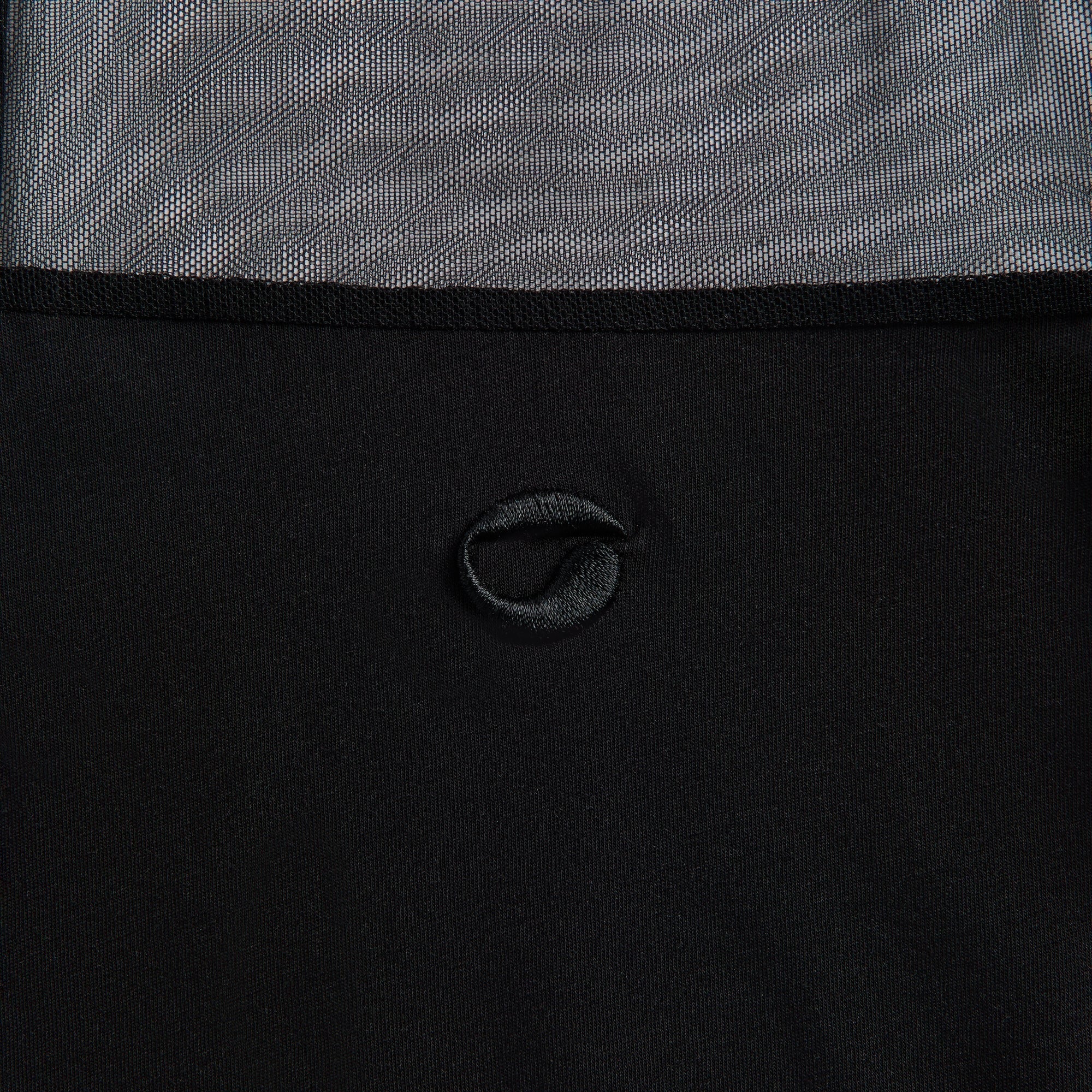 Coperni Striped Sheer Polo Top - Black