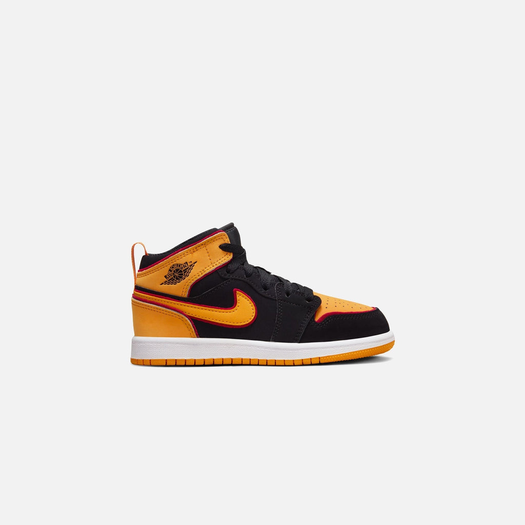 Nike PS Air Jordan 1 Mid SE - Black / Vivid Orange / Cardinal Red / White