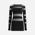 Norma Kamali Spliced Long Sleeve Pickleball Dress - Black