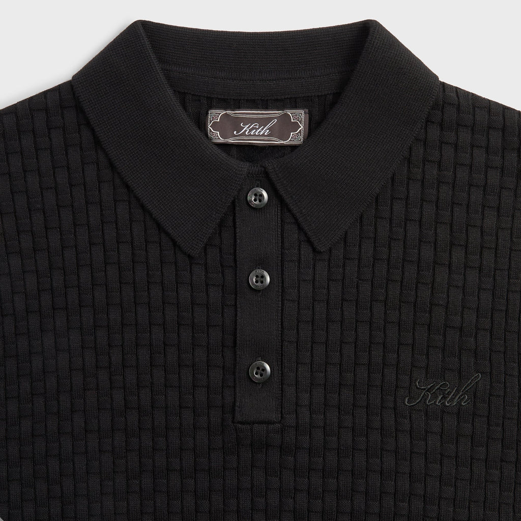 Kith Basket Weave Tilden Polo - Black