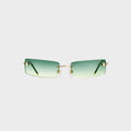 Vintage Frames Mykonos Rimless Drill Mount Sunglasses - Green Yellow