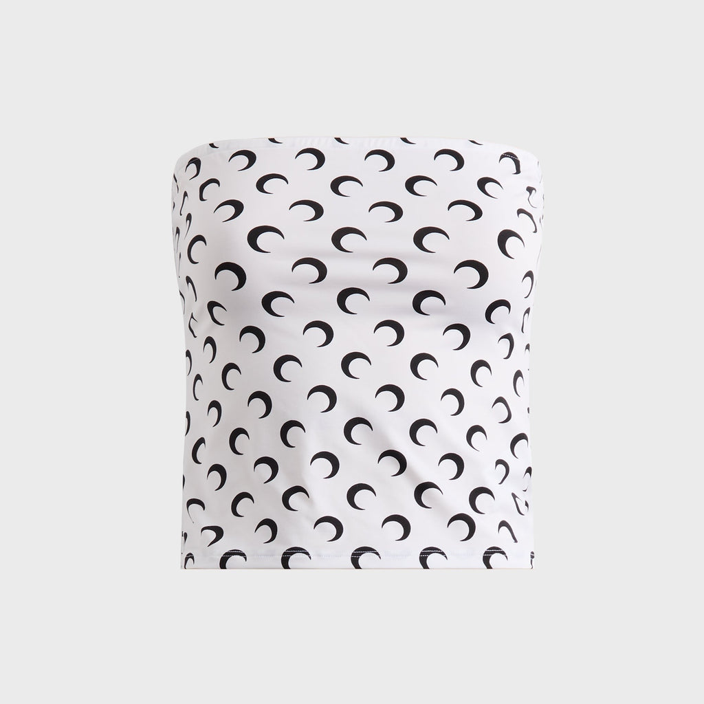 Marine Serre Moon Printed Jersey Tube Top - White