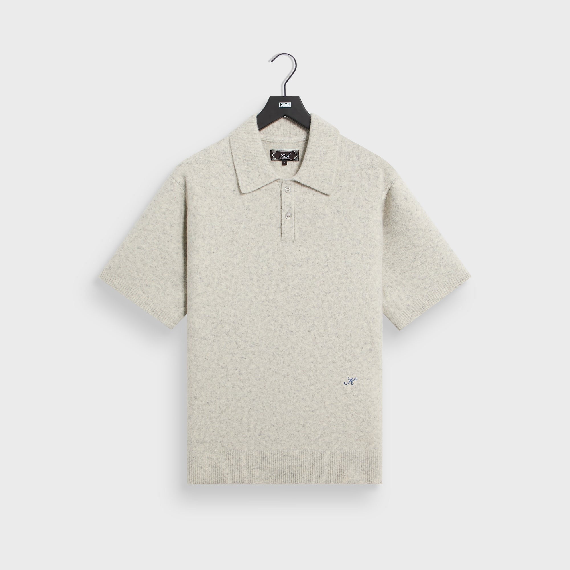 Kith Boucle Tobey Polo - Light Heather Grey