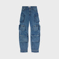 The Attico Fern Washed Long Pant - Blue