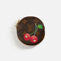 WGACA Louis Vuitton x Takashi Murakami Cherry Porte Monnaie Round Coin Purse - Brown