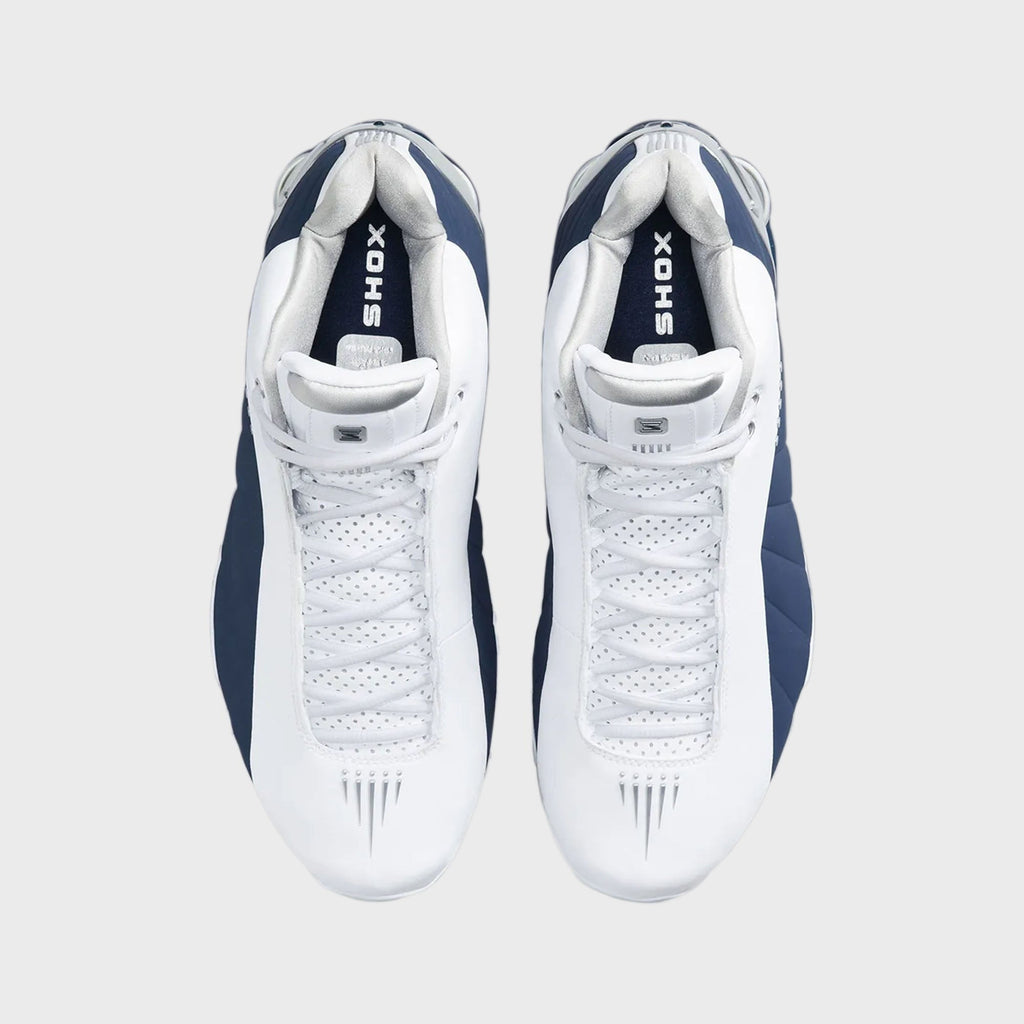 Nike Shox BB4 - White / Midnight Navy / Metallic Silver