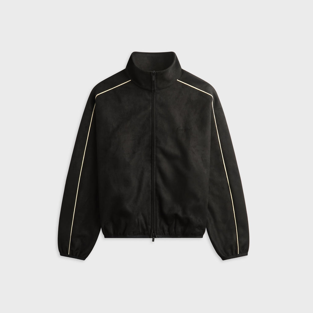 Essentials Suede Fleece Signature Modern Track Jacket - Vintage Black