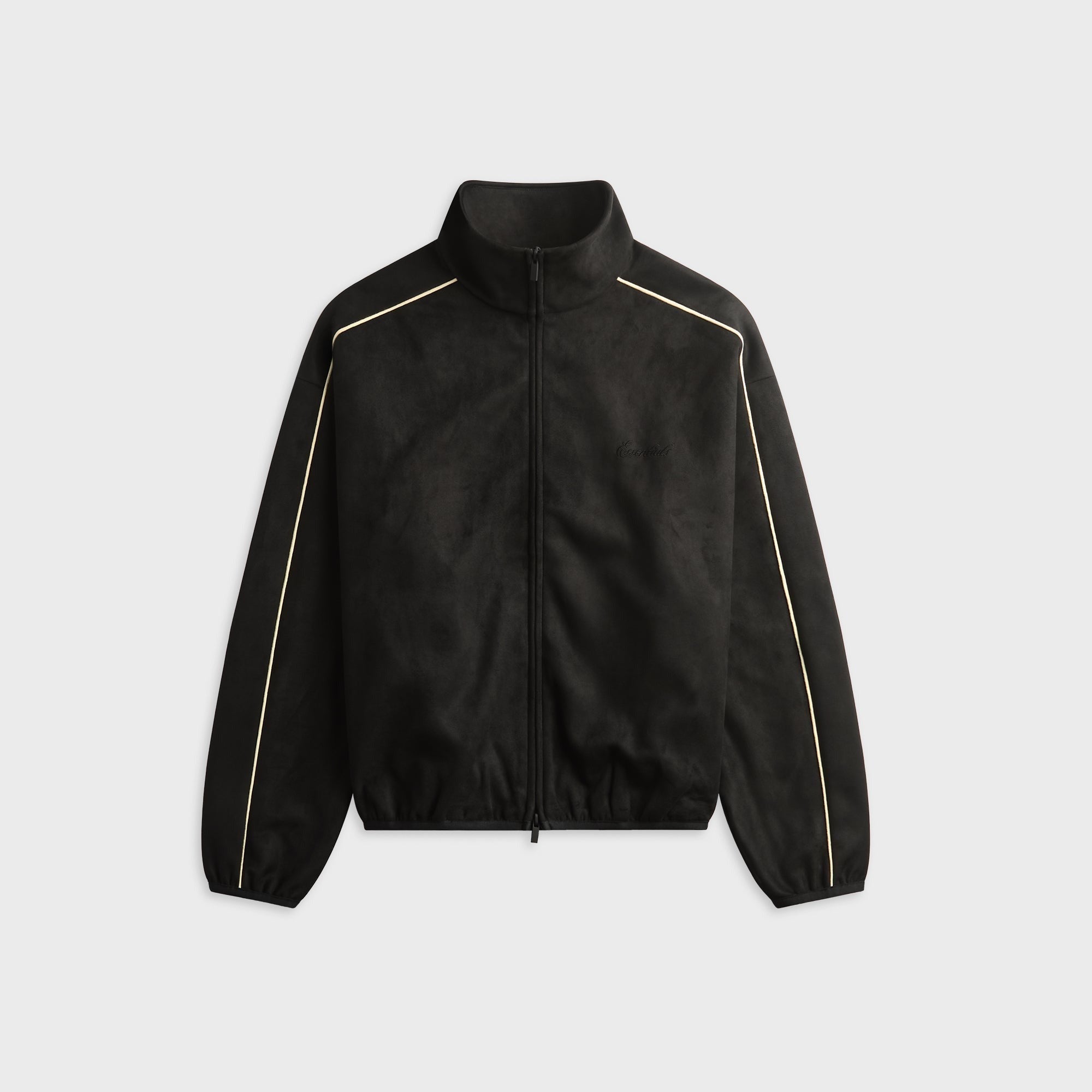 Essentials Suede Fleece Signature Modern Track Jacket - Vintage Black