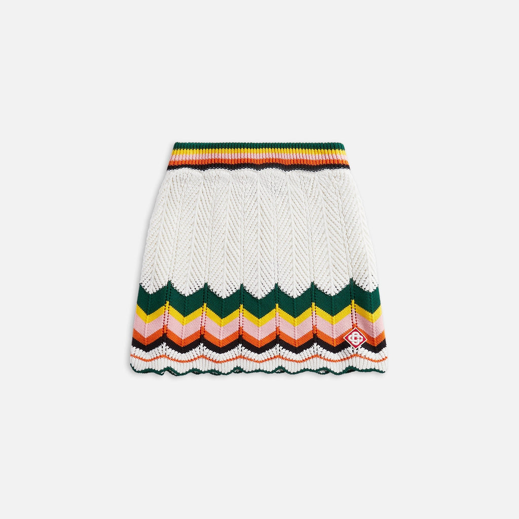 Casablanca Chevron Lace Skirt - White